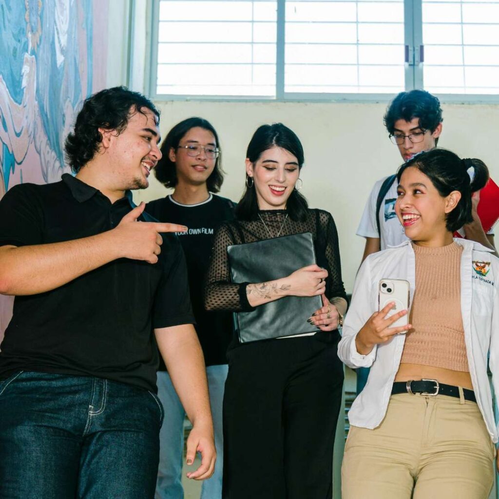 Eating Disorder Treatment for College Students Smiling on Stairs