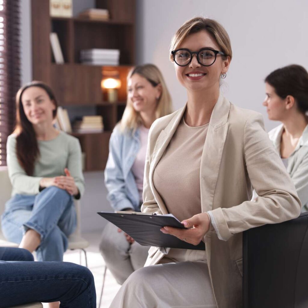 UFED Treatment Eating Disorder Solutions Therapist in Group Therapy