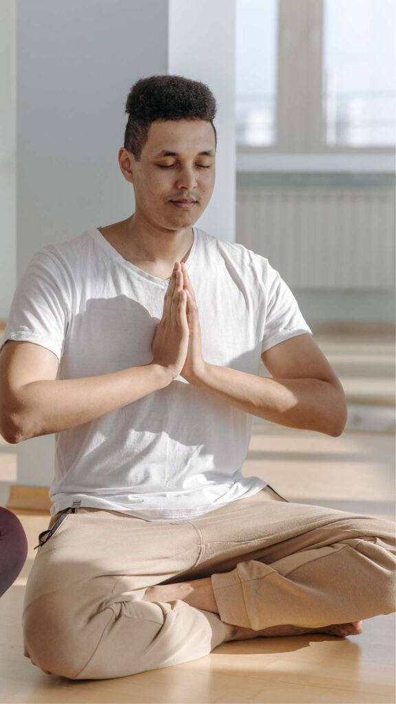 Yoga Therapy at Eating Disorder Solutions Man in Pose