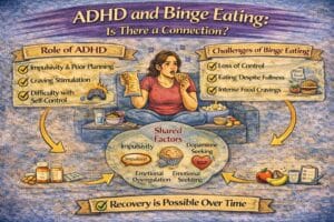 ADHD and binge eating infographic