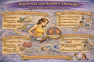 Anorexia and kidney health infographic - Eating Disorder Solutions Anorexia and kidney health infographic
