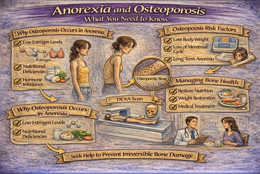Anorexia and osteoporosis educational infographic