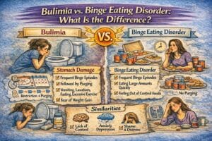 Bulimia vs binge eating disorder breakdown