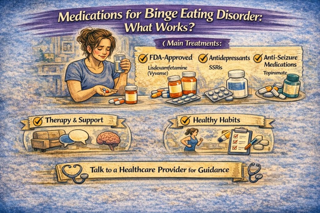 Medications and support for binge eating