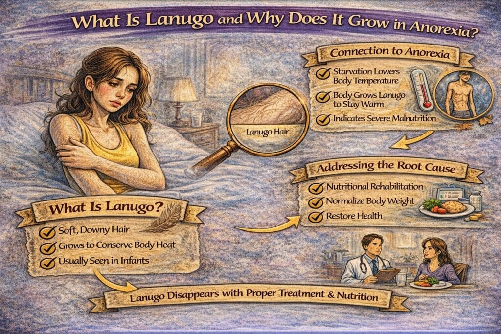 What is lanugo and its connection to anorexia_