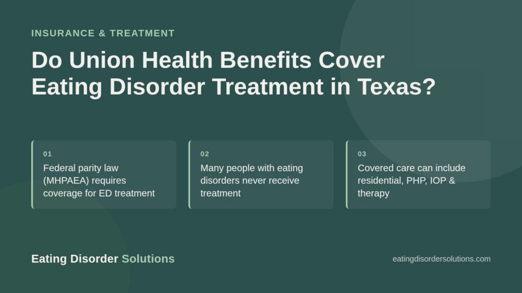 Featured image on whether union health benefits cover eating disorder treatment in Texas